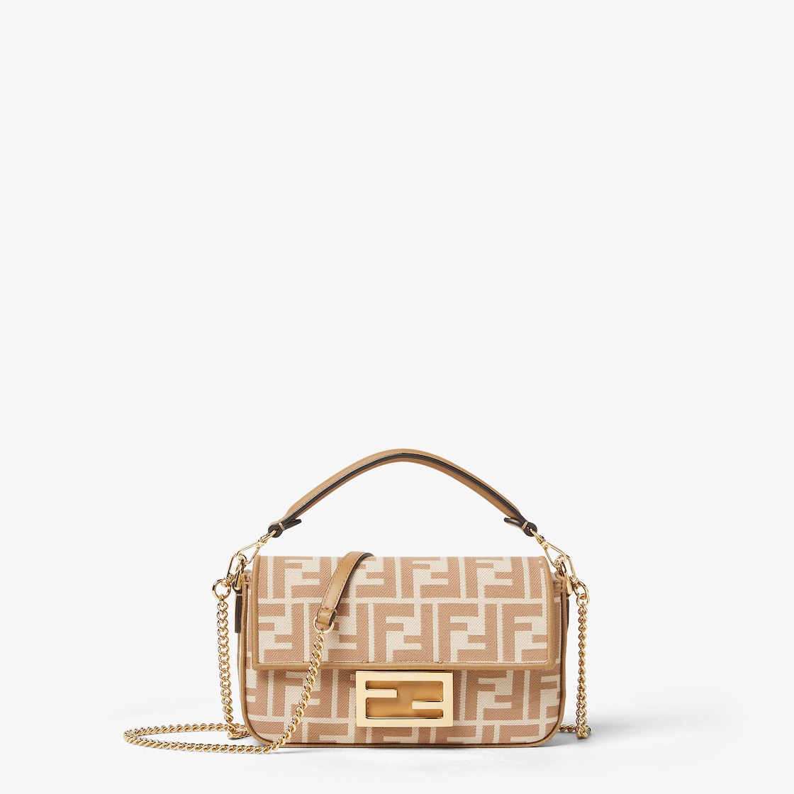 FENDI Baguette® Mini Cappuccino FF jacquard fabric bag - Image 1